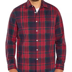 Gap Button Down Long Sleeve Shirt in Cedar Plaid Large New